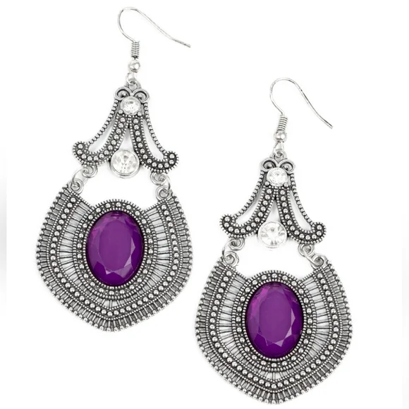 Panama Palace Purple Earrings - Picture 1 of 3